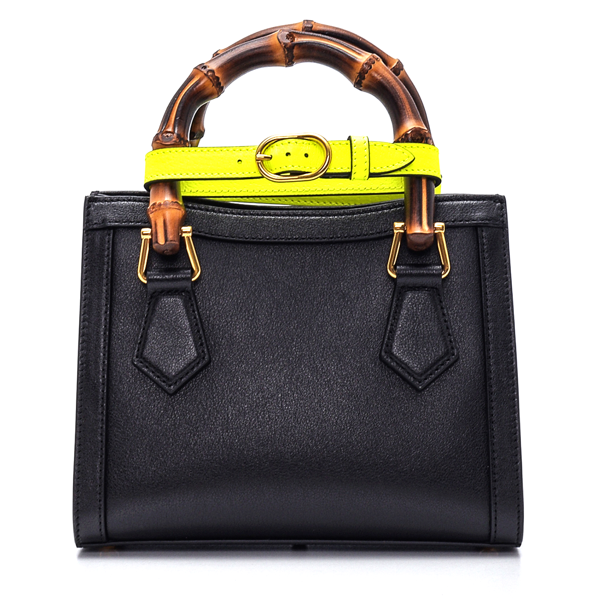 Gucci - Nero Black Leather Mini Diana Bamboo Bag